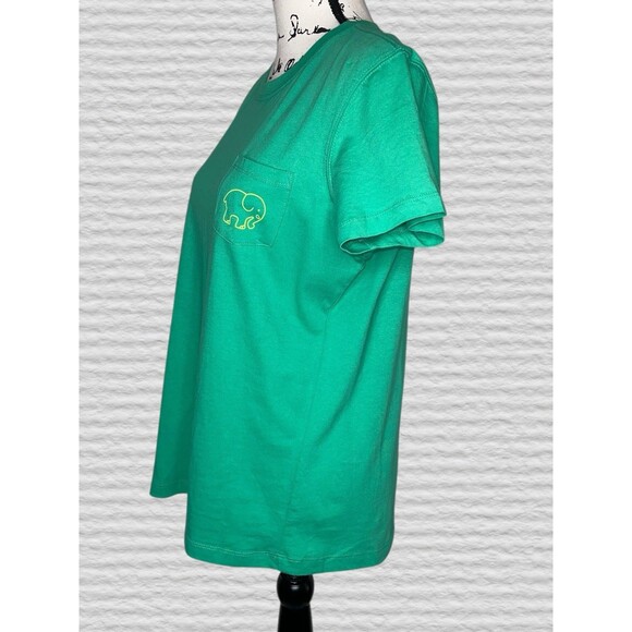 Ivory Ella Tiger Graphic Print T-Shirt LG Green Short Sleeve Crew Neck Eco Tee - Picture 4 of 6
